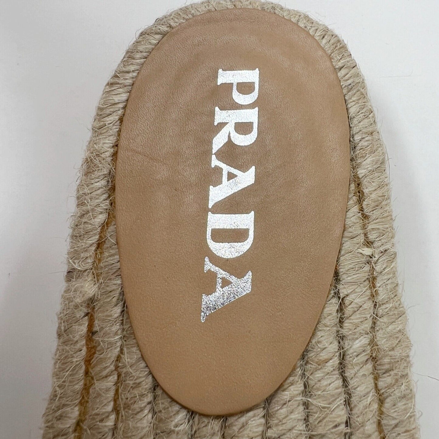 Prada Nastro Jacquard Blue White Embroidered Logo Espadrilles Flats Slippers