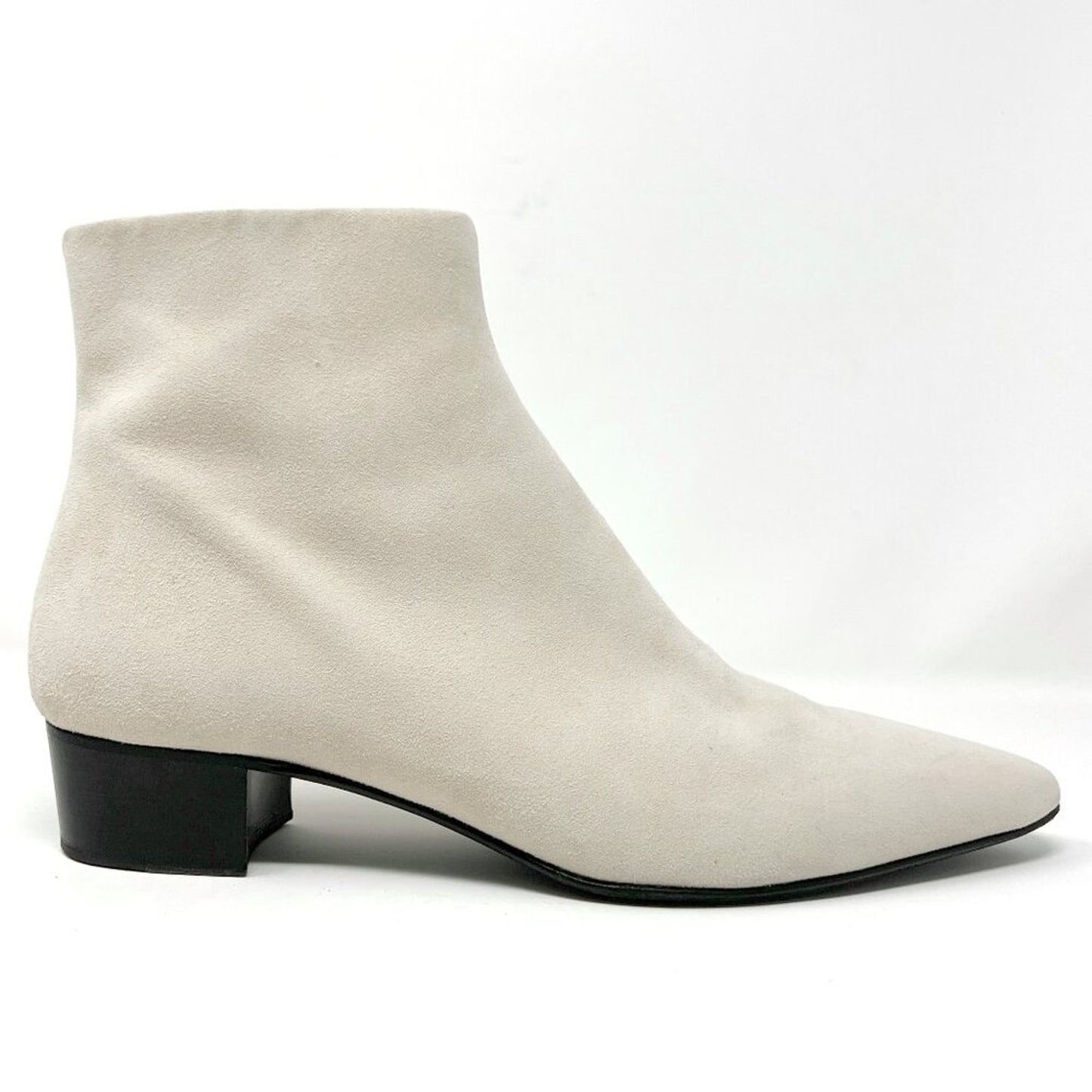 The Row Ambra Suede Ivory Beige Ankle Boots Pointed Toe Booties