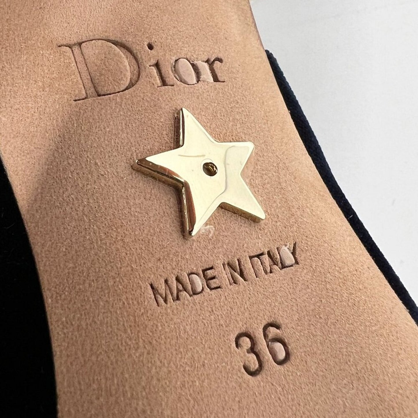Dior J'Adior Blue Velvet Slingback Pumps with Logo Straps Size EU 36