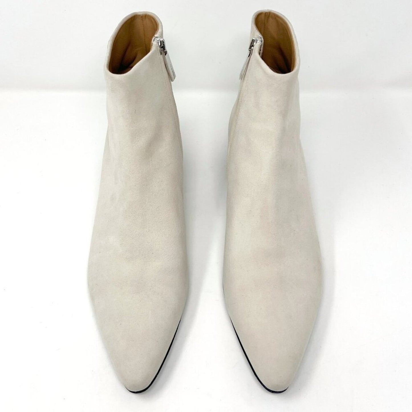 The Row Ambra Suede Ivory Beige Ankle Boots Pointed Toe Booties