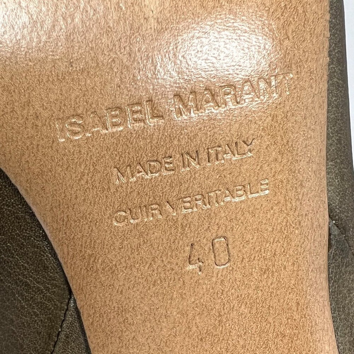 Isabel Marant Green Brown Leather Shearling Lined Lafkee Cone Heel Tall Boots