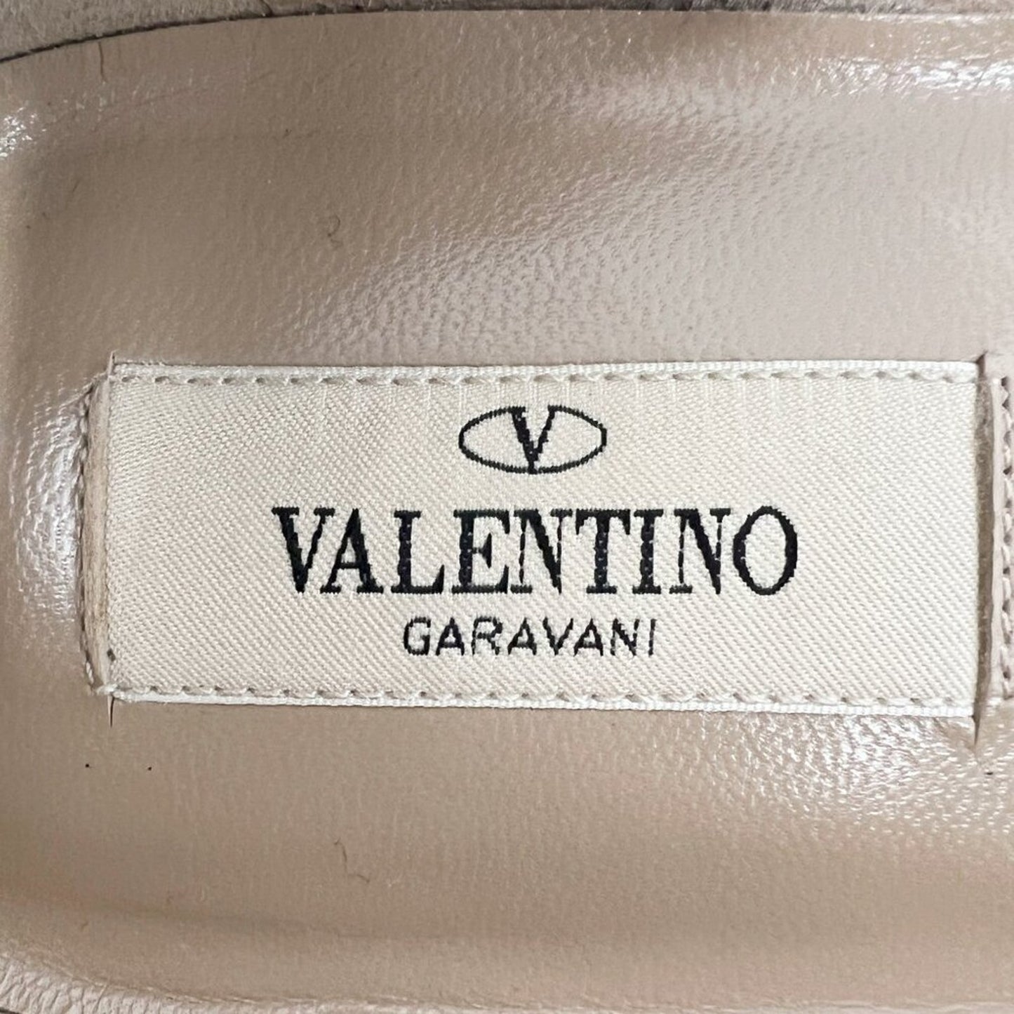 Valentino Rockstud Two-Tone Black Tan Leather Pointed Toe Flats