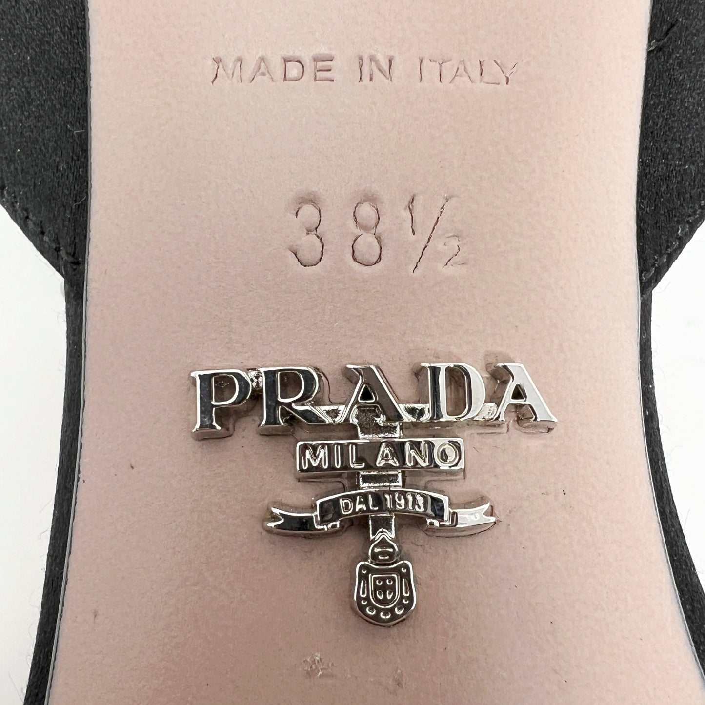 Prada Black Satin Crystal Embellished Sandals Size EU 38.5