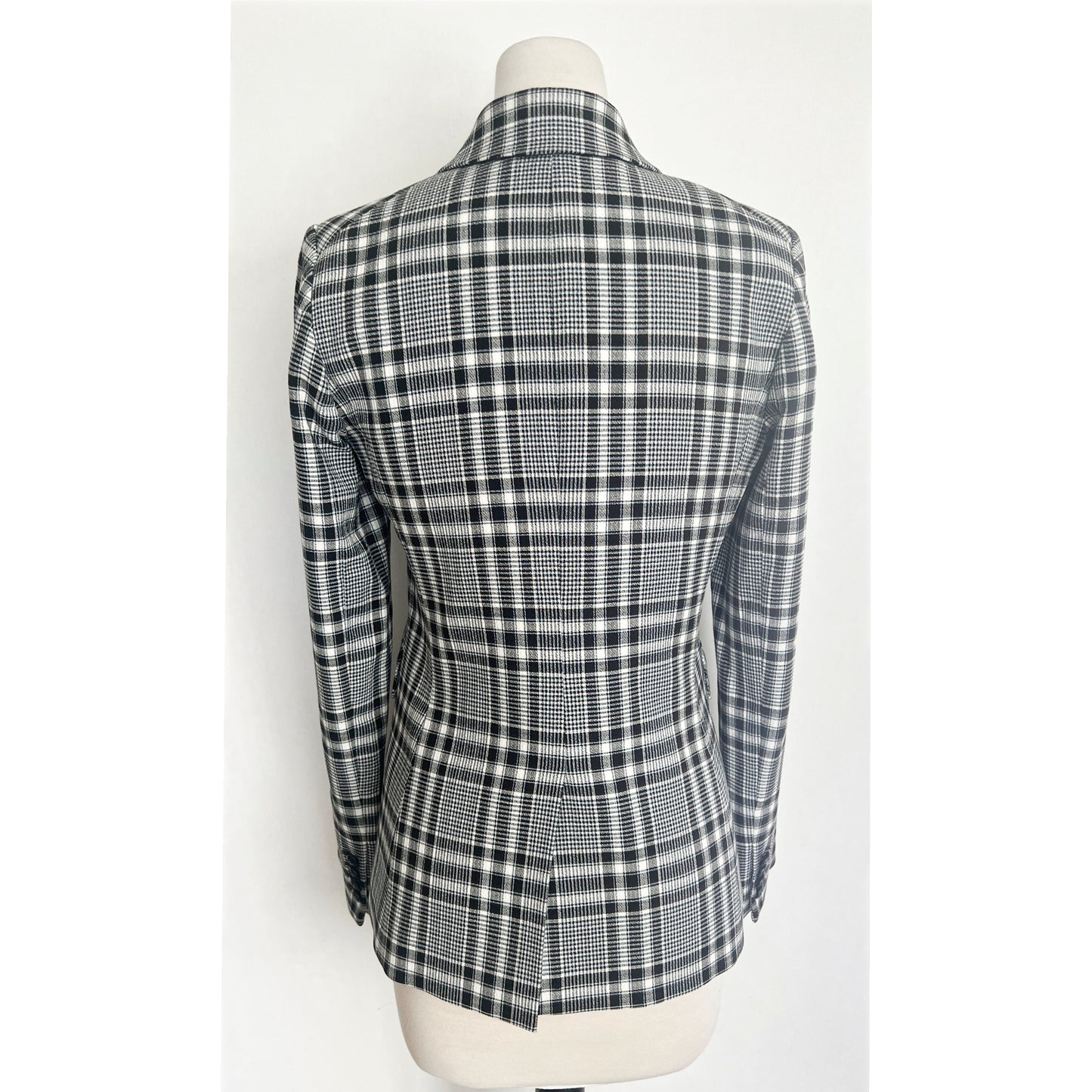 Veronica Beard Ada Dickey Plaid Pattern One Button Fitted Blazer Jacket Size 4