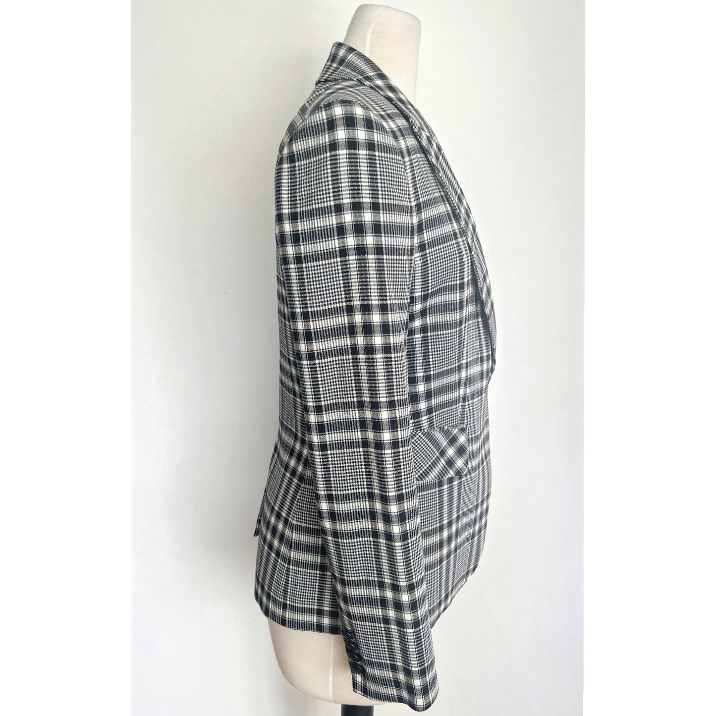 Veronica Beard Ada Dickey Plaid Pattern One Button Fitted Blazer Jacket Size 4