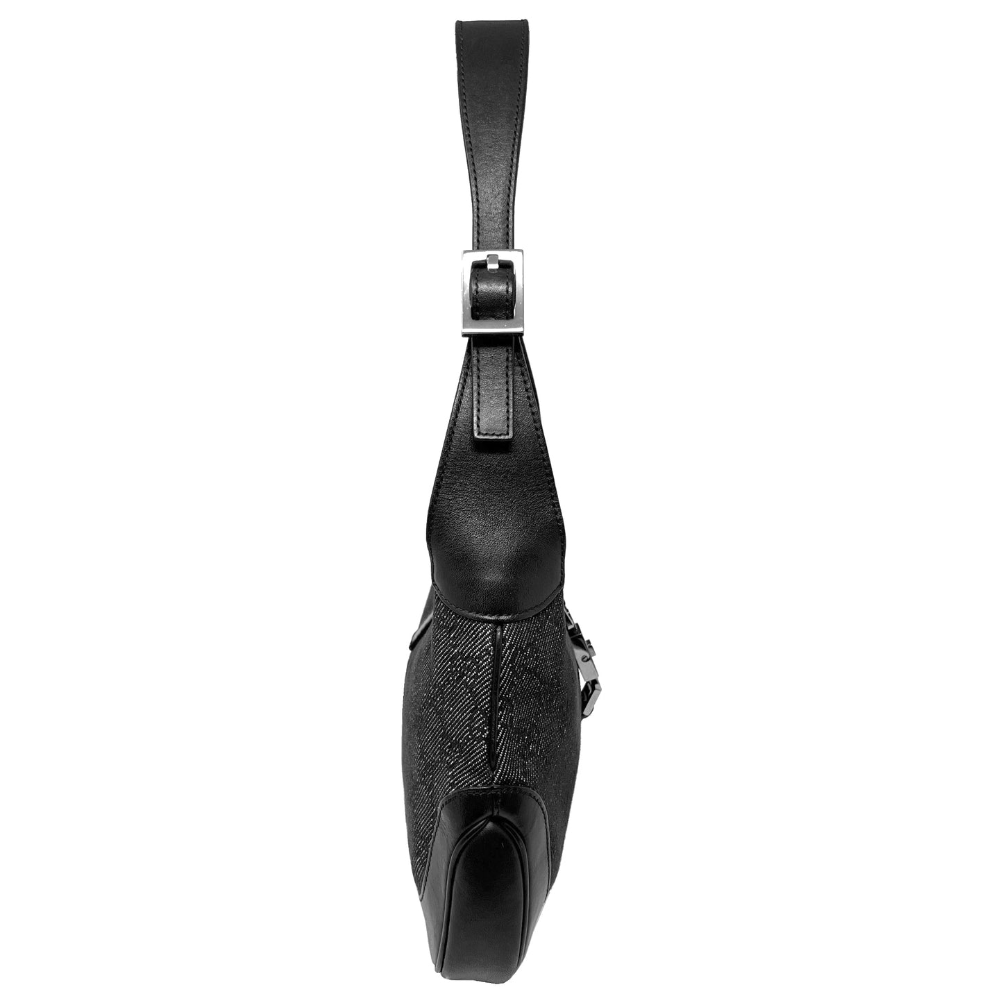 Gucci Supreme Black Monogram Leather Trim Vintage Jackie Hobo Shoulder Bag