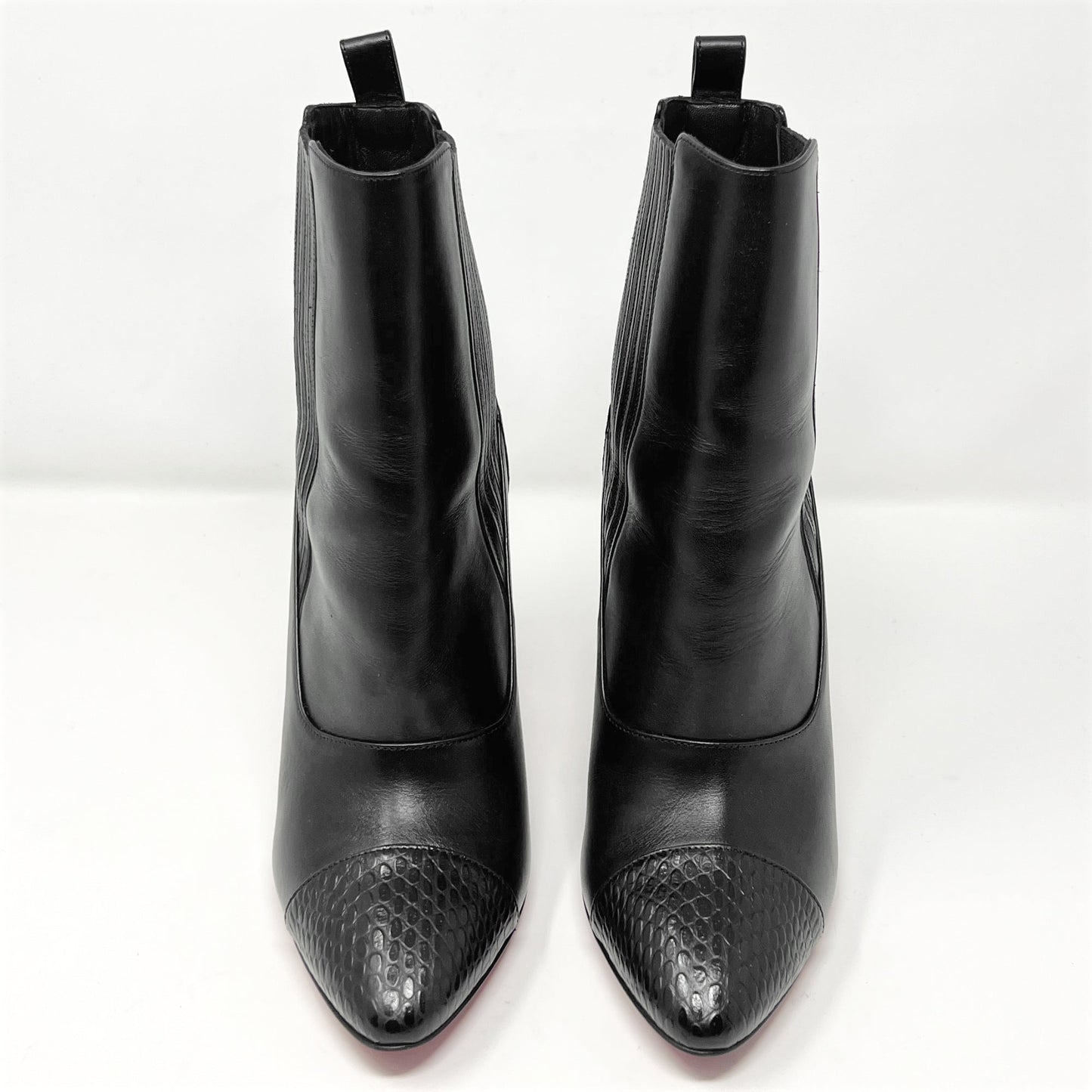 Christian Louboutin Me in the 90's 100 Black Leather Calf High Heels Boots Size EU 37.5