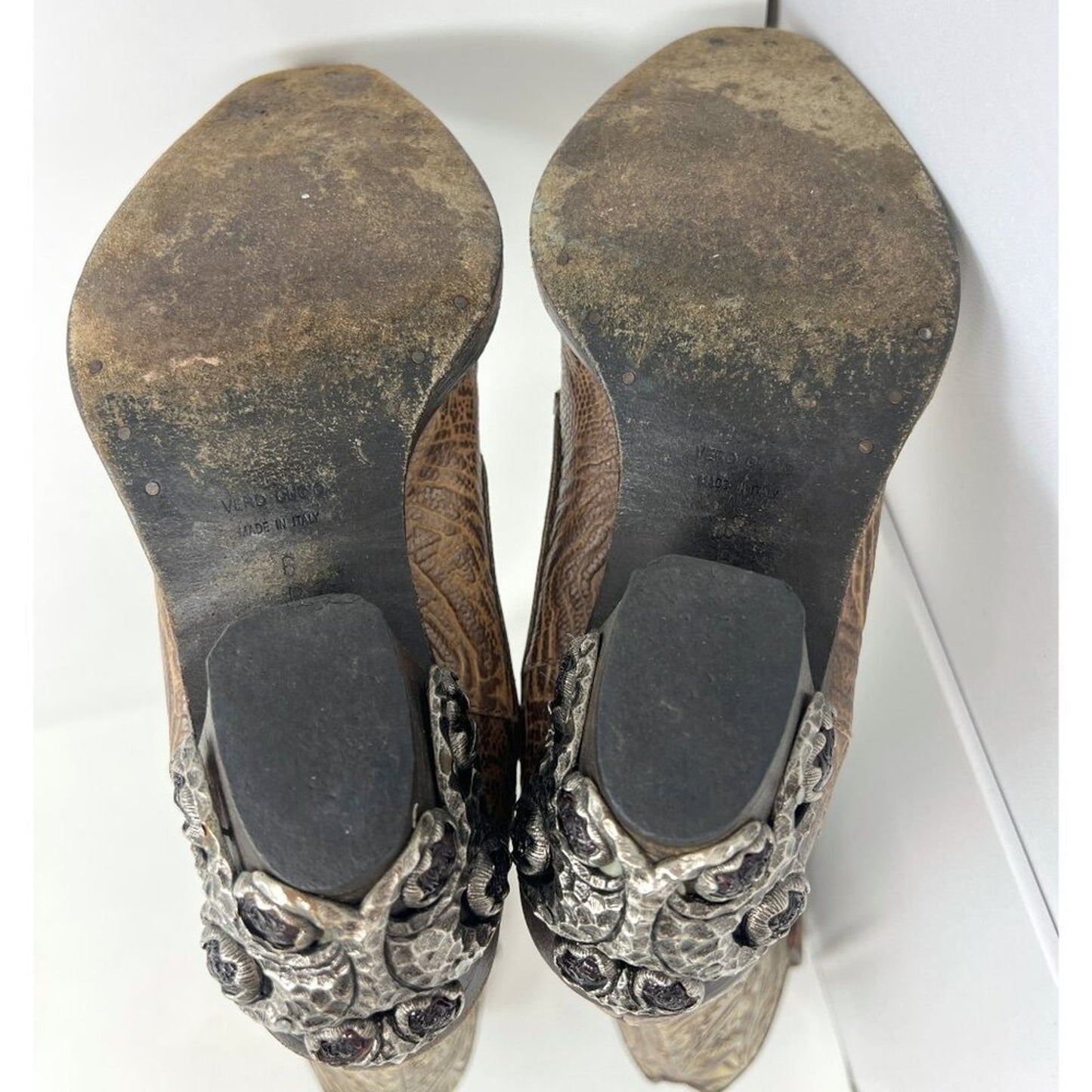 Giuseppe Zanotti Rare Vintage Gold Tooled Leather Western Cowboy Boots Size 6