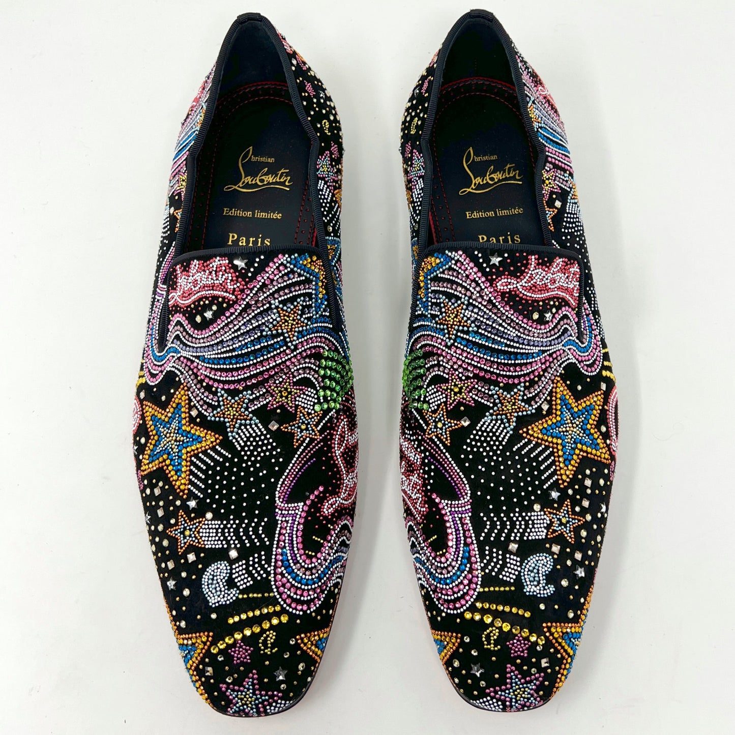 Christian Louboutin Dandy Chick Multicolor Crystal Embellished Loafers