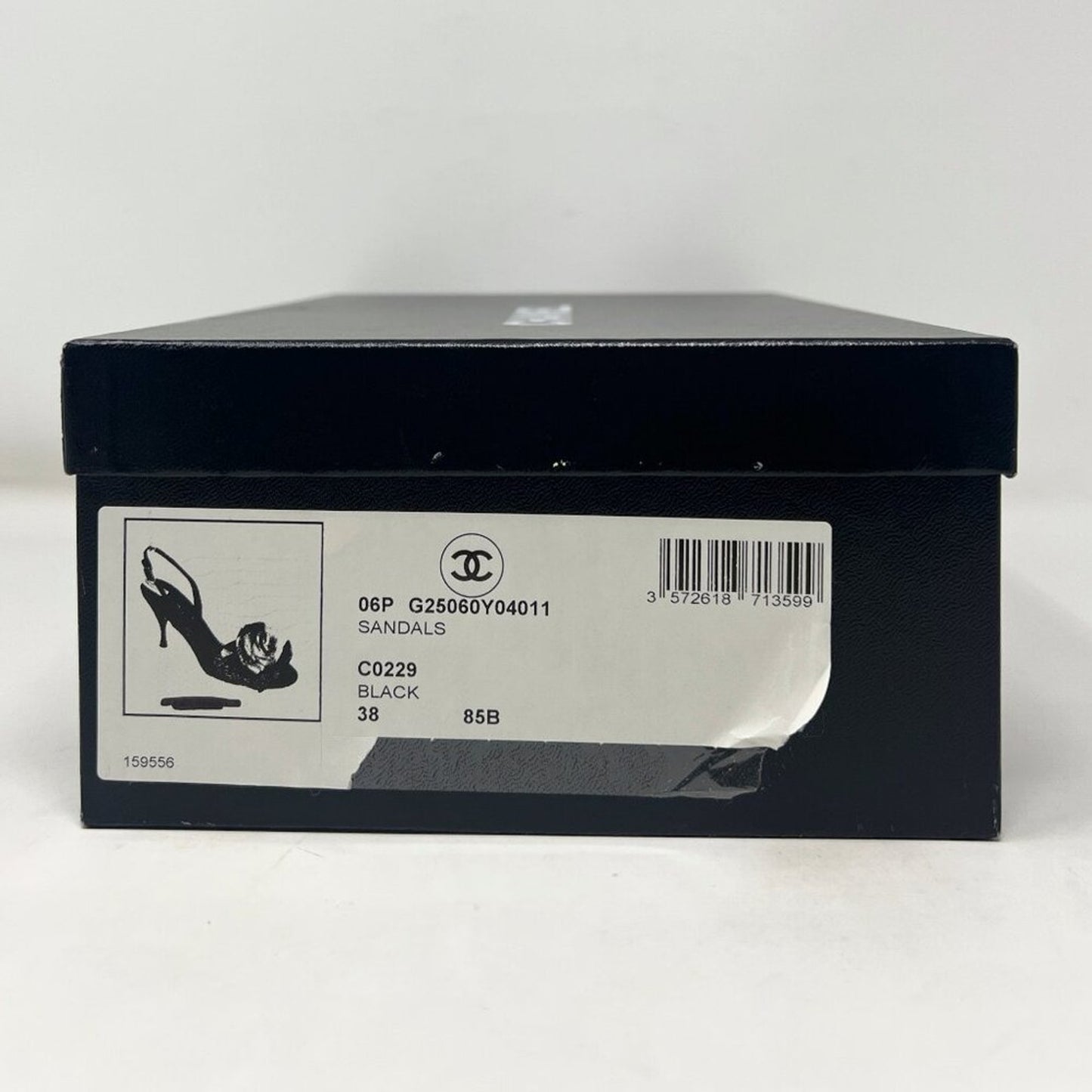 Chanel Camellia Bow Grosgrain Slingback Heels Black/White EU 38 85mm