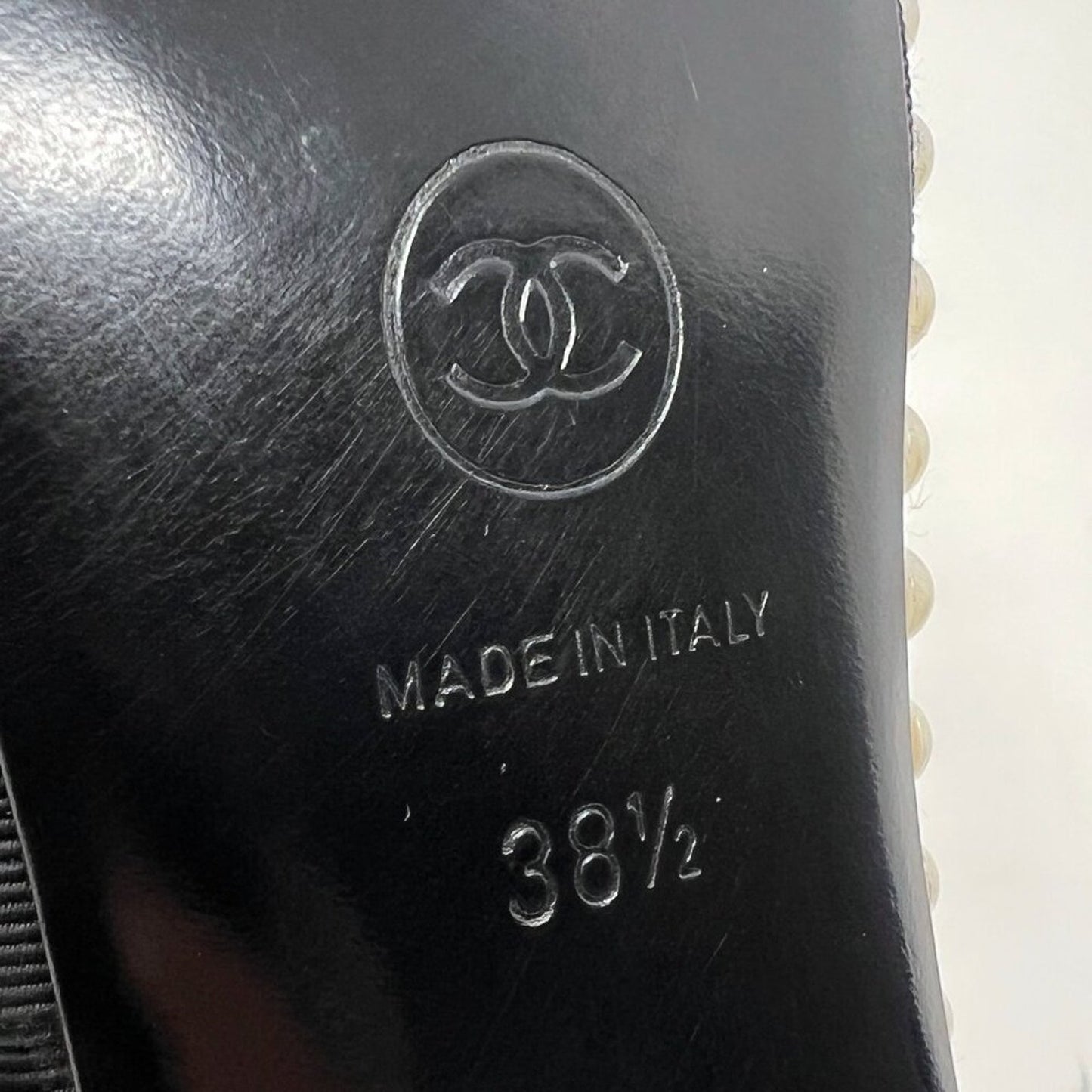 Chanel Vintage Black Satin Pearl-Lined Strappy Sandals – Size 38.5