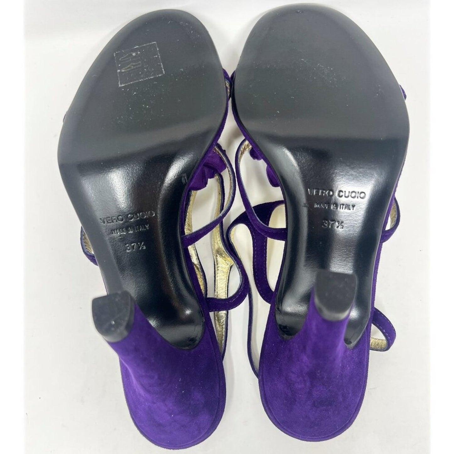 Vintage Y2K Dolce & Gabbana Suede Floral Ankle-Strap Heels Purple 37.5