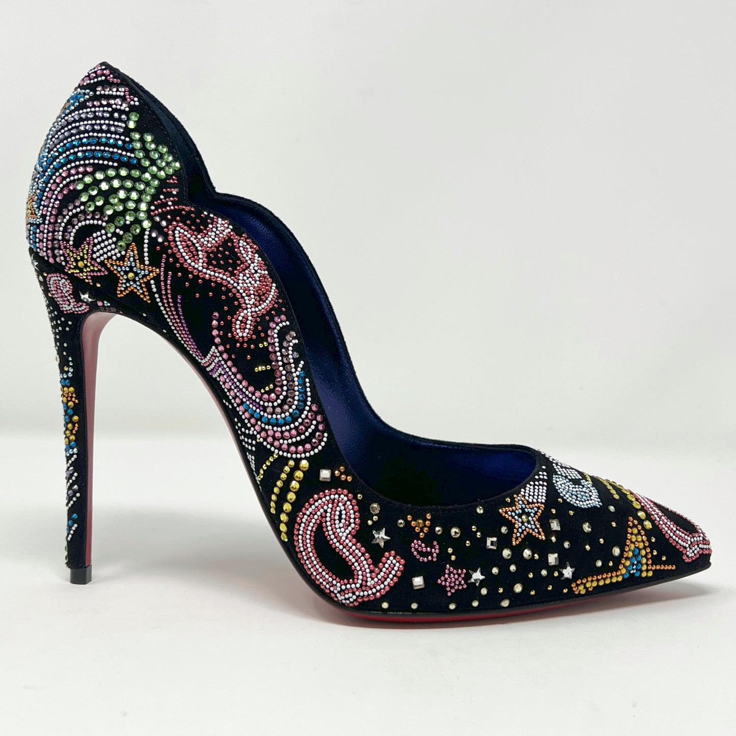 Christian Louboutin Limited Edition Crystal Studded Hot Chick Pumps Size EU 37