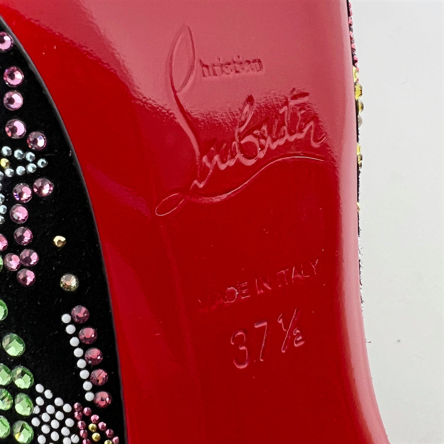 Christian Louboutin Limited Edition Crystal Studded Hot Chick Pumps Size EU 37.5