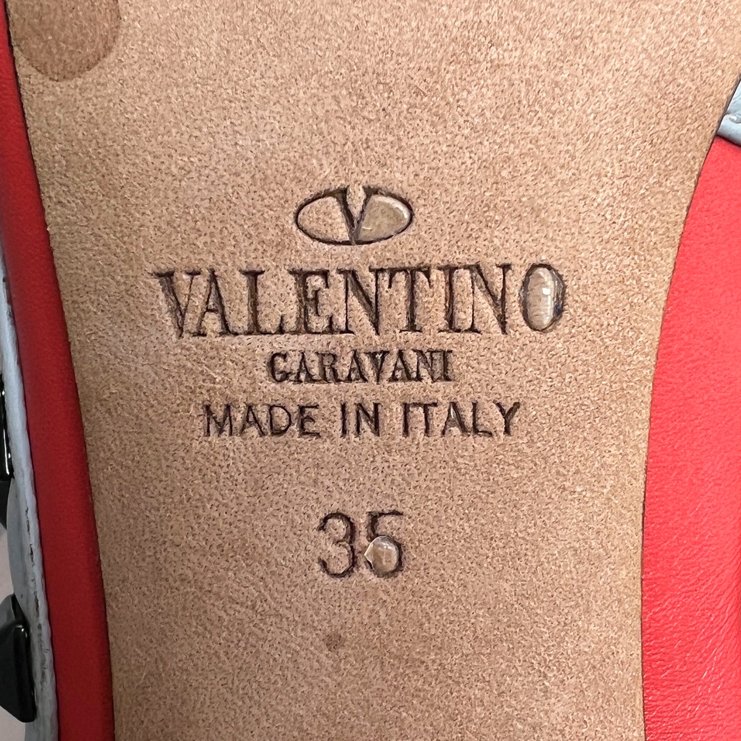 Valentino Garavani Rockstud Multicolor Leather Multi-Strap Studded Heels Pumps