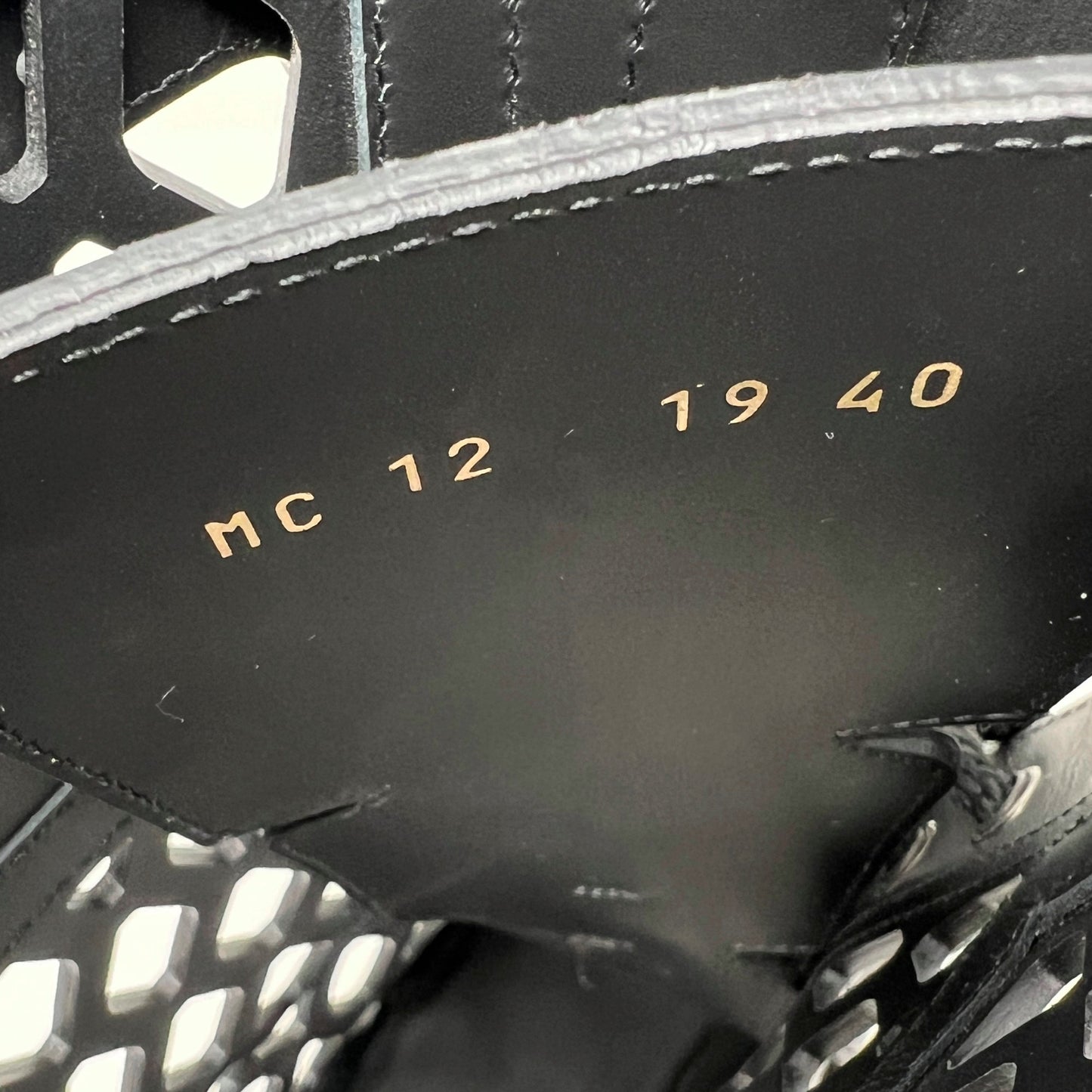 Christian Dior D- Trap Black Leather Mesh Laser Cut Out Lace Up Combat Boots Size EU 40