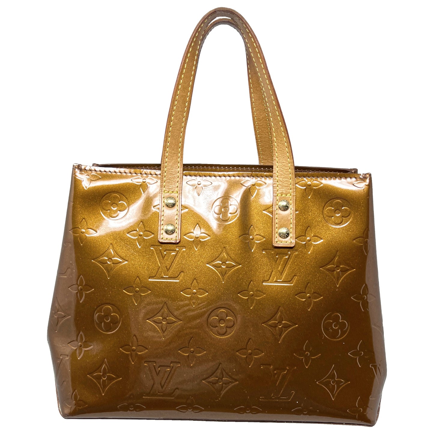Louis Vuitton Bronze Monogram Vernis and Leather Reade PM Patent Leather Small Tote Bag