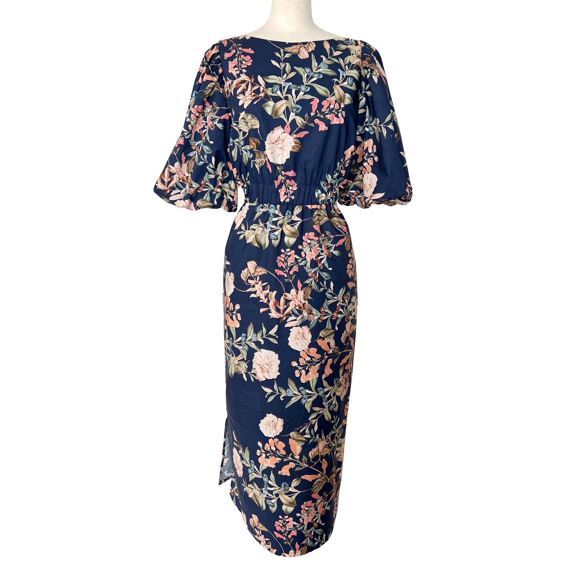 cara cara blue floral dress Cara Cara Octavia Dress in Fauna Floral Navy