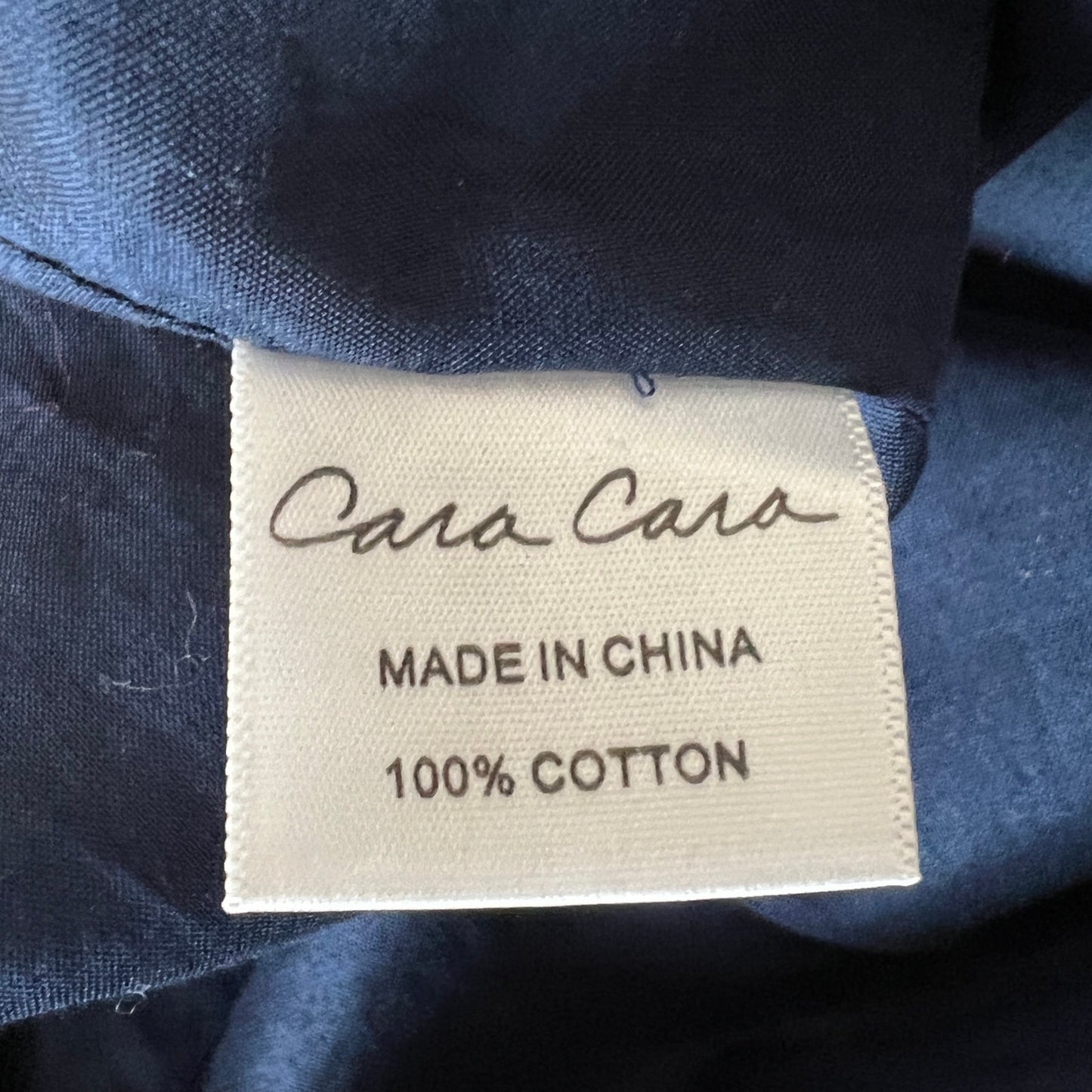 Cara Cara Blue Cotton Floral Print Andrea Puff Sleeve Cutout Midi Dress Size US 6