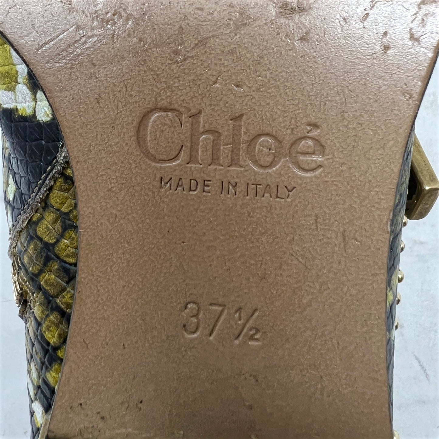 Chloe Susanna Python Gold Studded Buckle Ankle Boots Size Size EU 37.5