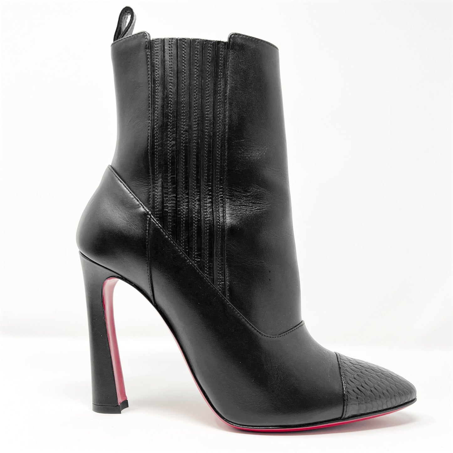 Christian Louboutin Me in the 90's 100 Black Leather Calf High Heels Boots Size EU 37.5