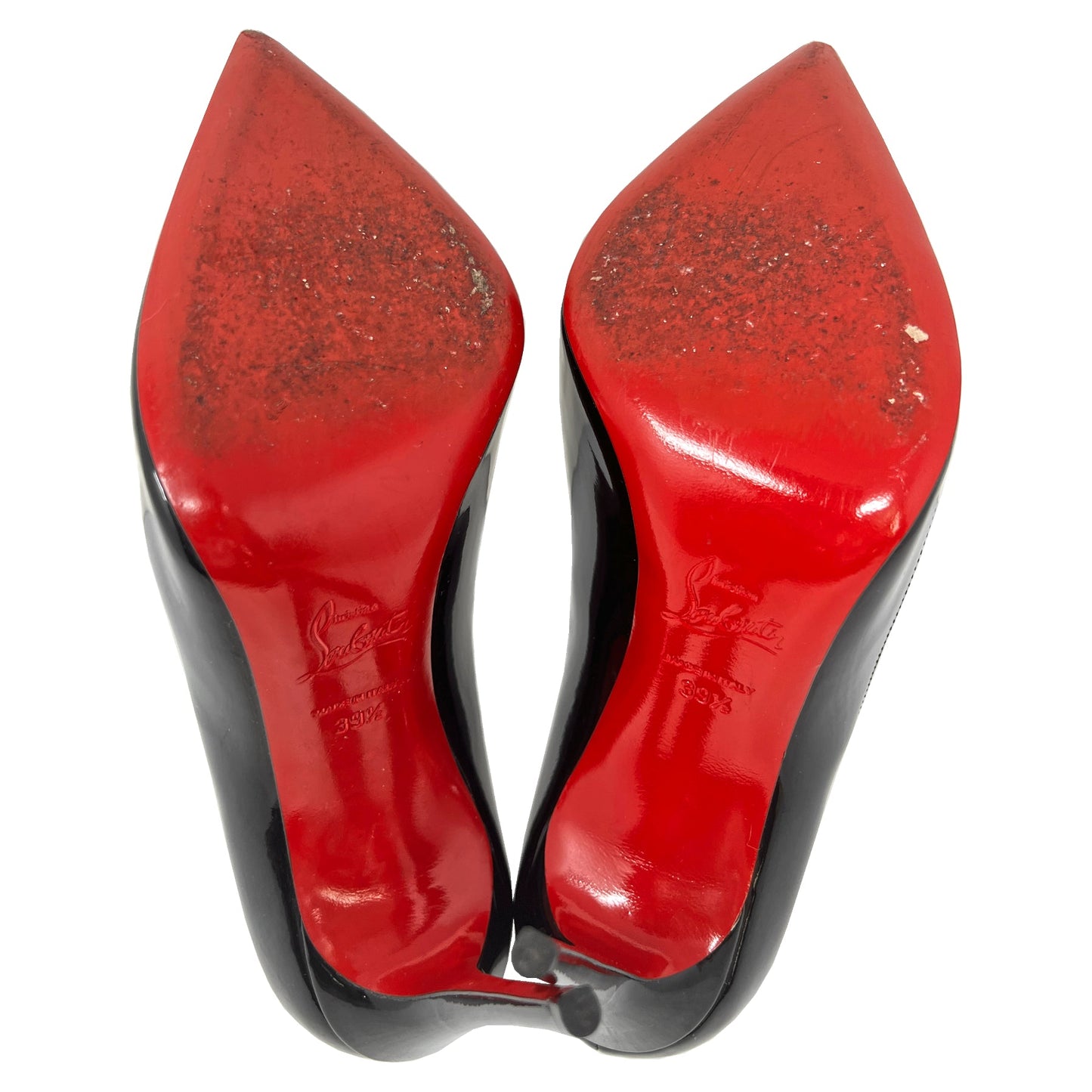 Christian Louboutin Pigalle Follies Black Patent Leather Pumps Heels Size EU 39.5