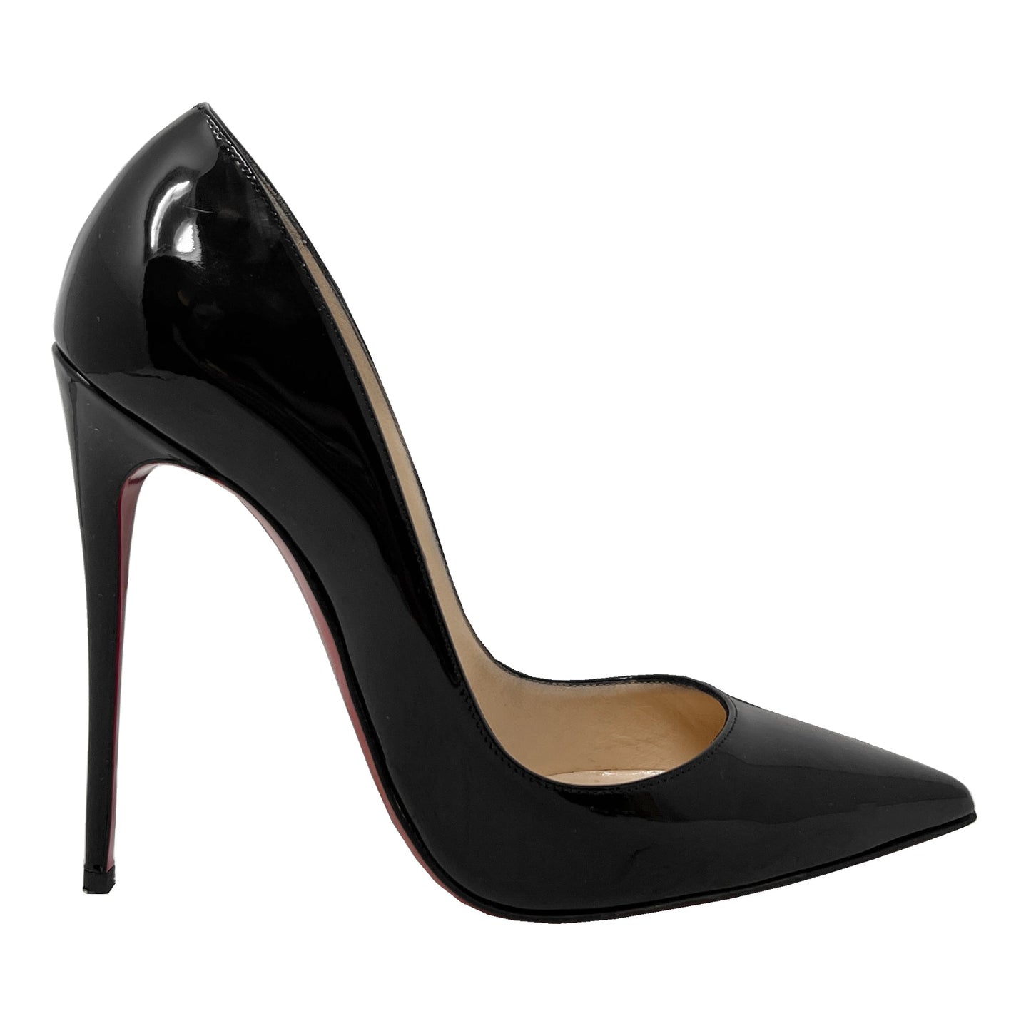 Christian Louboutin So Kate 120 Black Patent Leather Pointed Toe Stiletto Pumps