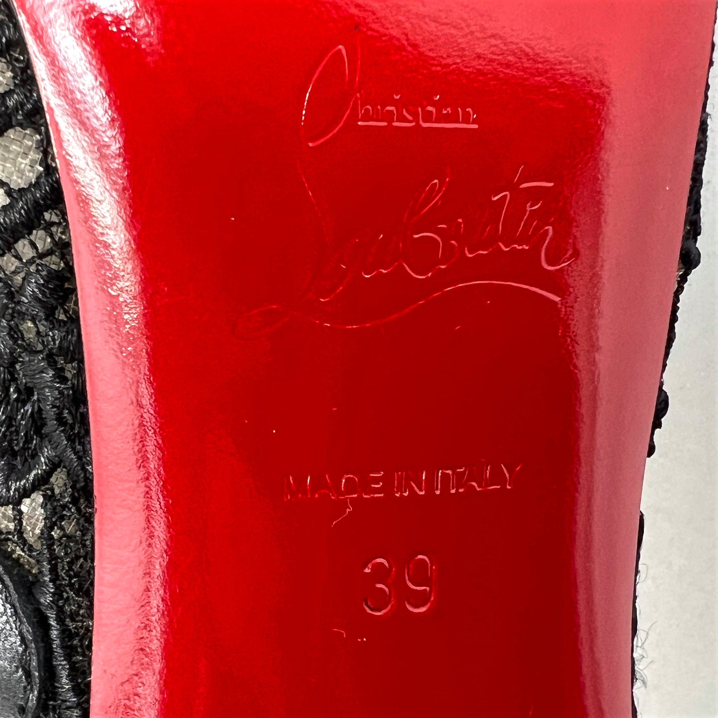 Christian Louboutin Tennissima 100 Black Guipure Lace Mesh Tall Knee High Boots Size EU 39