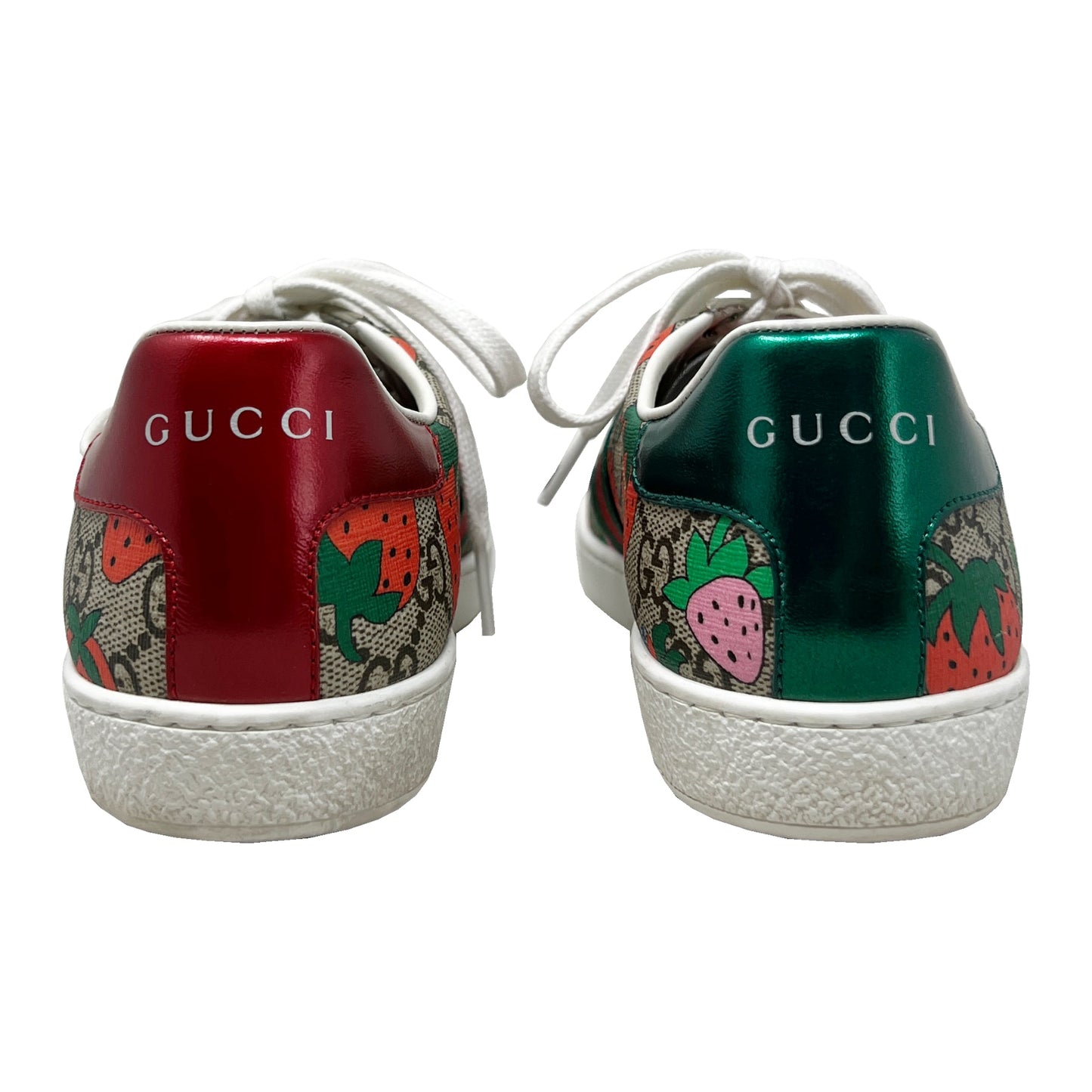 Gucci GG Supreme Monogram Logo Strawberries Print Ace Sneakers EU 36