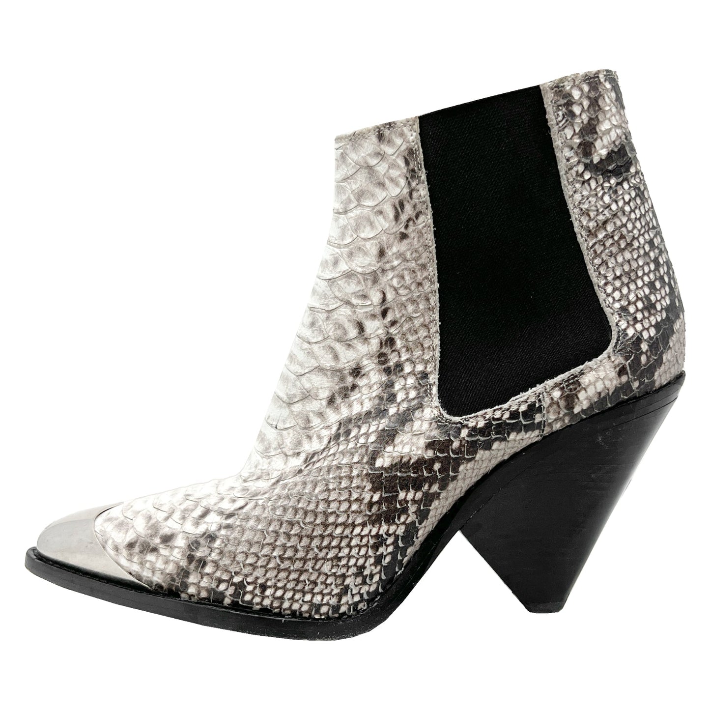 Isabel Marant Boots Lemsey Snakeskin Leather Metal Pointed Toe Western Boots