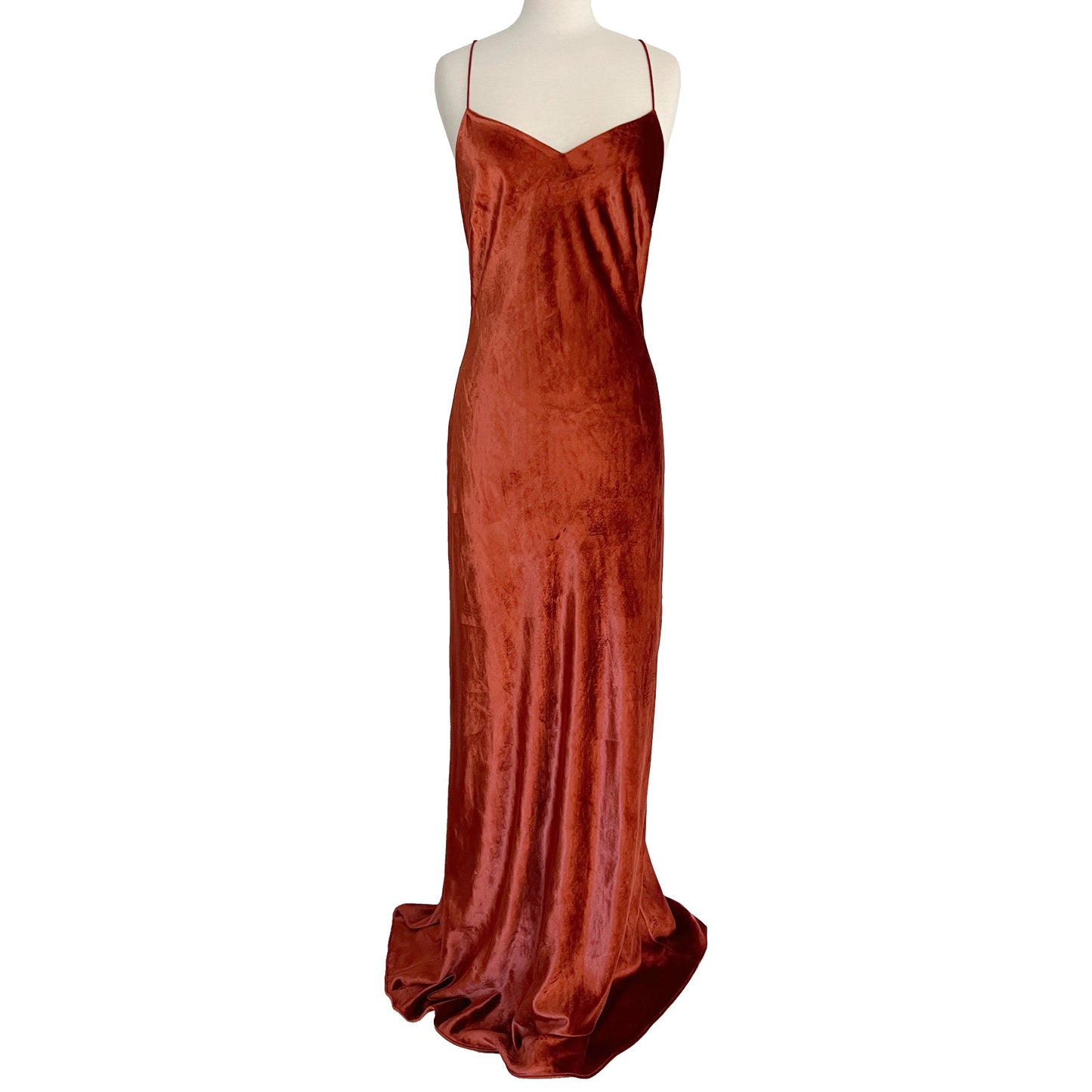 Mestiza New York Mara Rust Colored Velvet Slip Dress