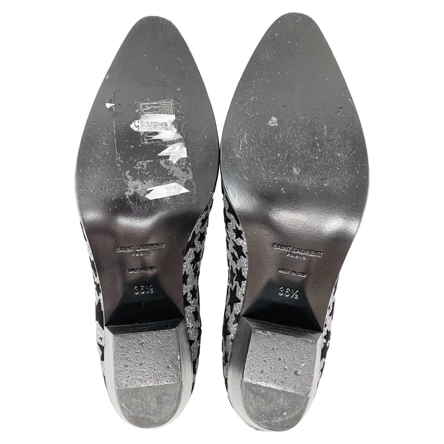 Saint Laurent Chelsea Rock Star 40 Glitter Boots Size EU 36.5