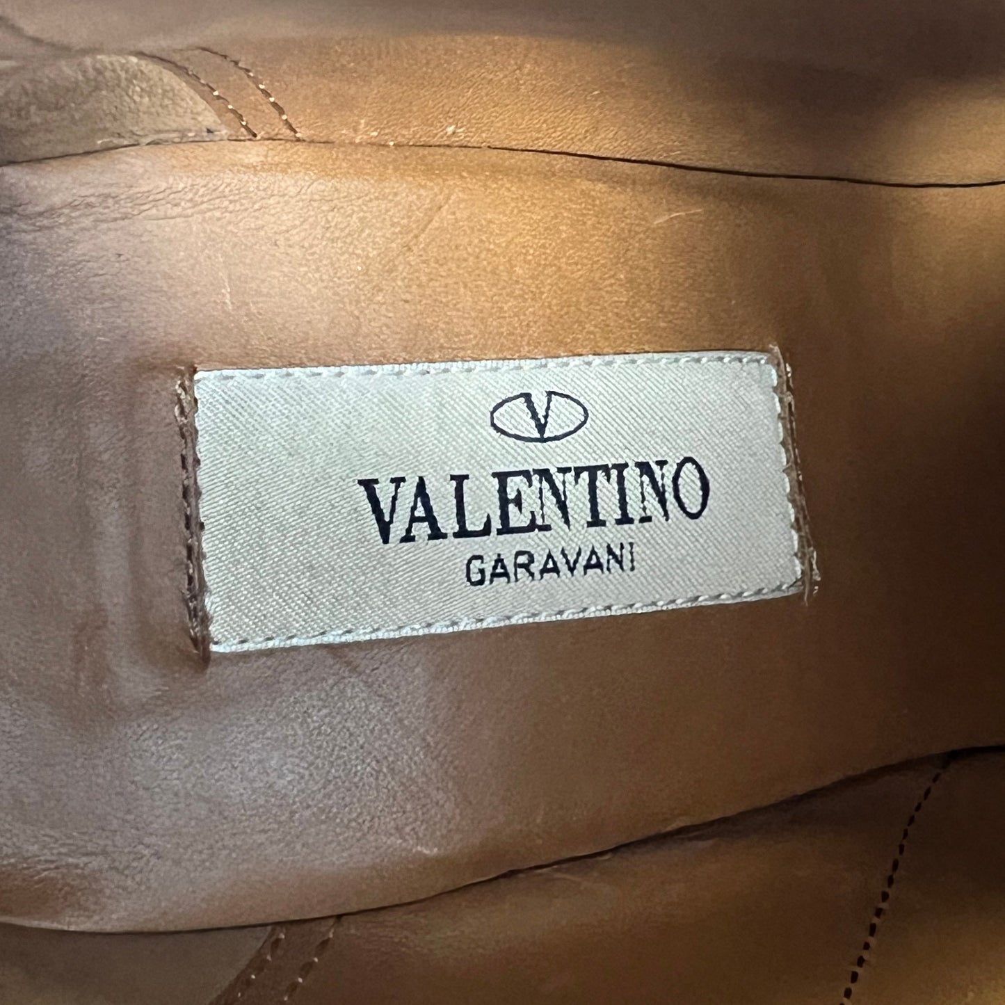 Valentino Garavani Rockstud Black Leather Studded Pointed Block Heel Ankle Boots Size EU 37.5